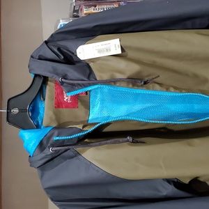 Men's Arizona Jeans Rain Jacket Size XL Phantom Gray and Moss Green NWT